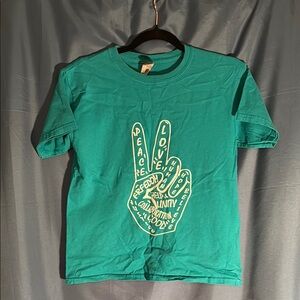 Gildan Green Short Sleeve Tee with Peace Sign